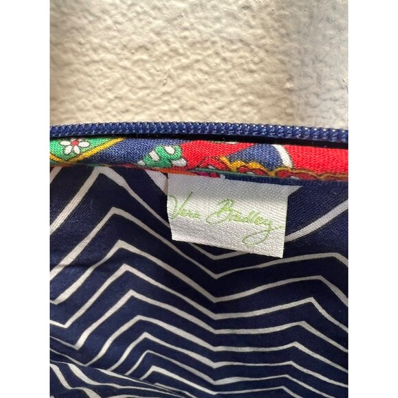Vera Bradley Mini Crossbody Bag In Colorful Floral Paisley Print With Navy Chevr - Picture 4 of 9
